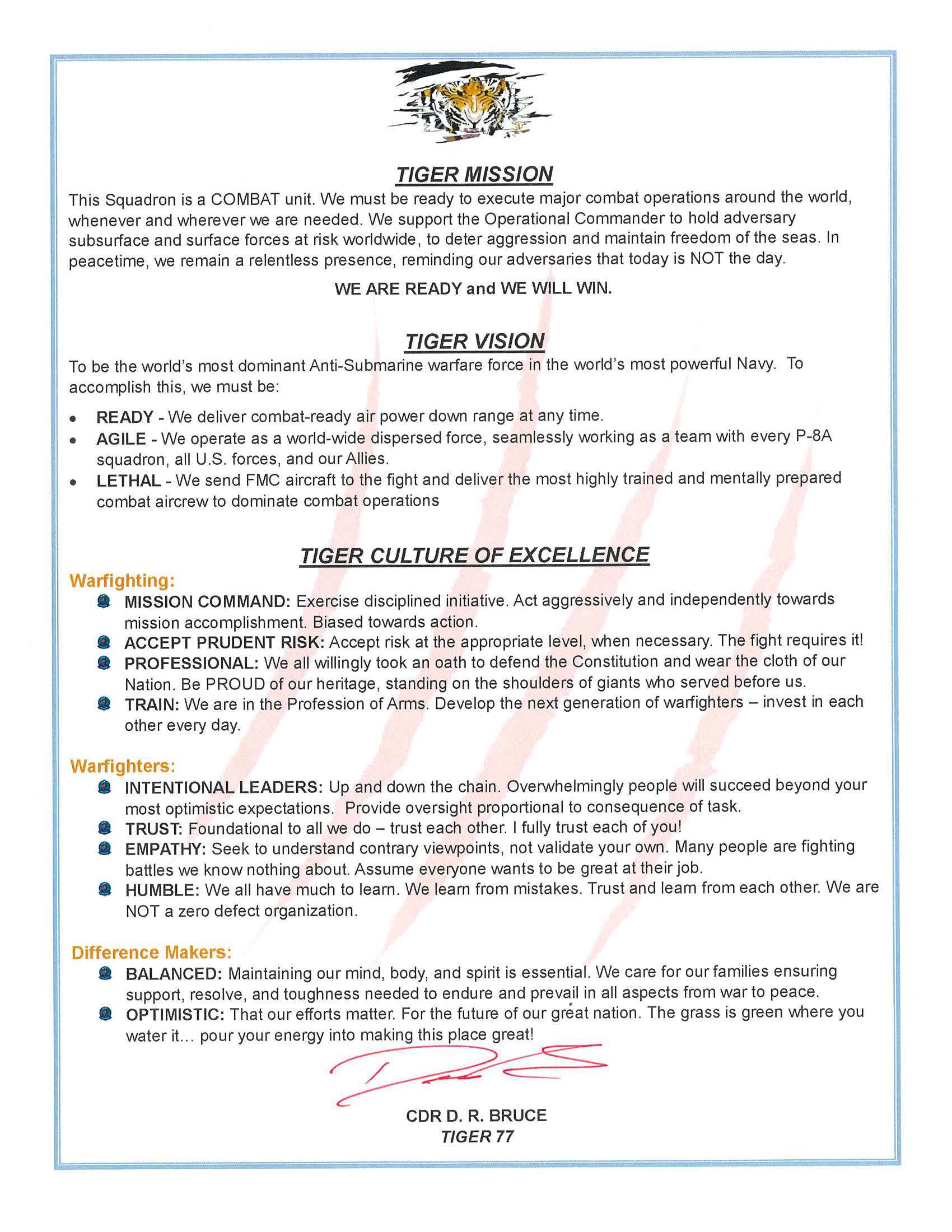 Tiger Mission Statement